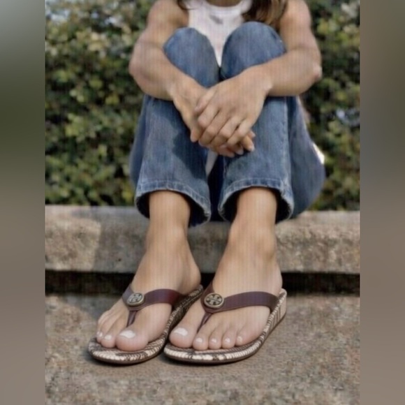 Tory Burch Shoes - Tory Burch Pink and Purple Sandals with Metallic Accents